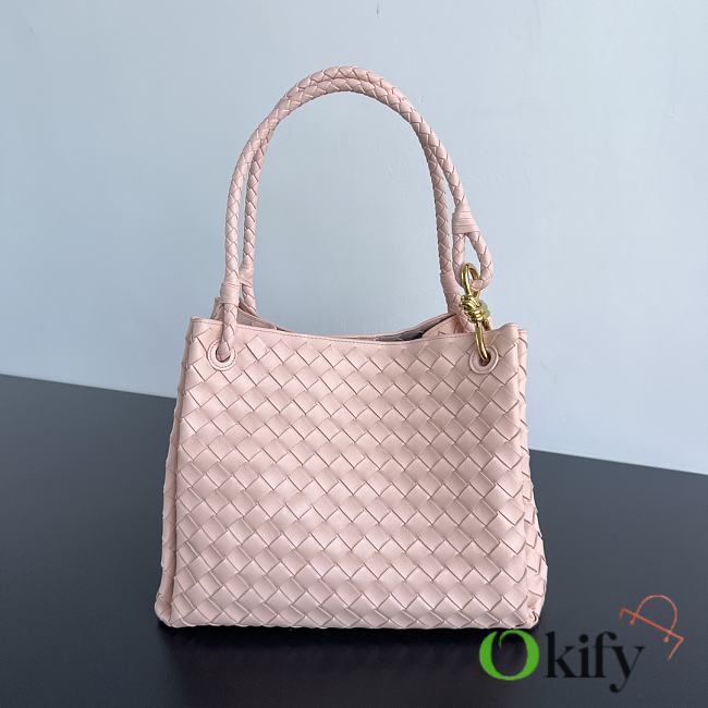 Okify Bottega Veneta Medium Parachute Bag In Light Pink 29.5x18.5x17.5cm - 1
