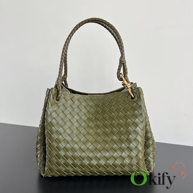 Okify Bottega Veneta Medium Parachute Bag In Green 29.5x18.5x17.5cm - 1