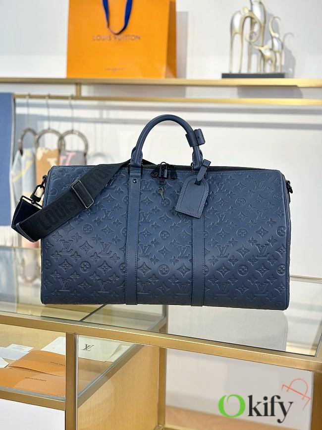Okify Louis Vuitton Keepall Bandoulière 50 Bag In Dark Blue M14840 50x29x23cm - 1