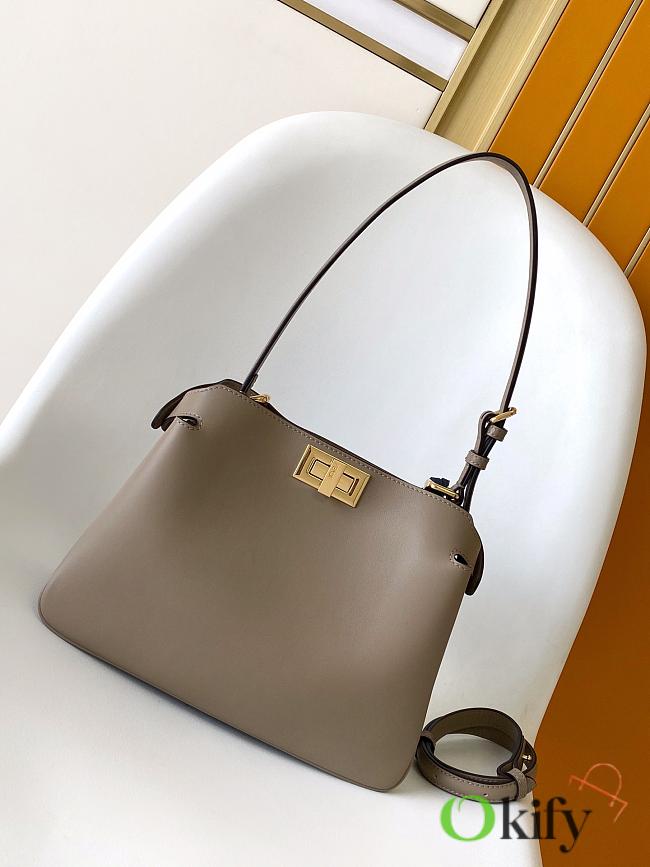 Okify Fendi Peekaboo Soft Small Bag In Gray 29x12x19cm - 1