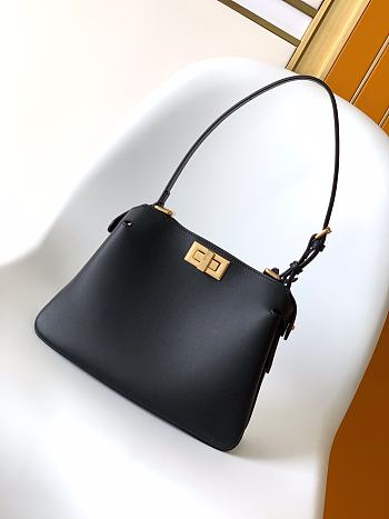 Okify Fendi Peekaboo Soft Small Bag In Black 29x12x19cm