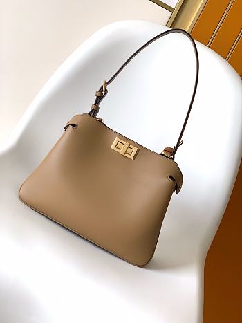 Okify Fendi Peekaboo Soft Small Bag In Light Brown 29x12x19cm