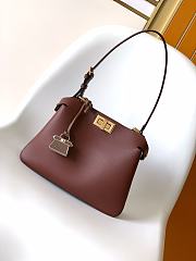 Okify Fendi Peekaboo Soft Small Bag In Dark Red 29x12x19cm - 2