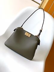 Okify Fendi Peekaboo Soft Small Bag In Olive Green 29x12x19cm - 1