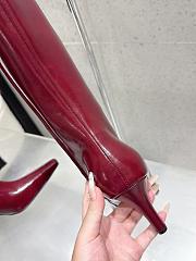 Okify YSL Red Leather Boots 7cm 24660 - 5