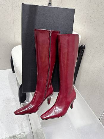 Okify YSL Red Leather Boots 7cm 24660