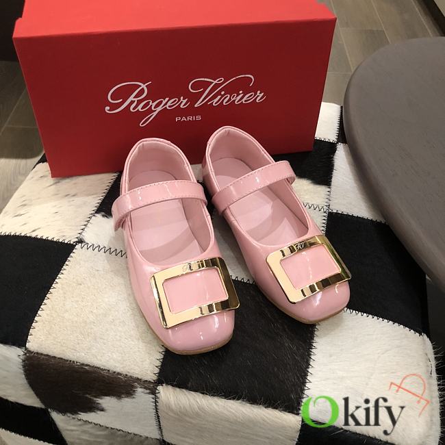 Okify Roger Vivier Pink Doll Shoes For Kids - 1