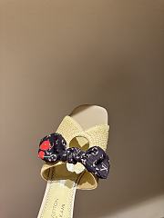 Okify Louis Vuitton Cherry Heel Raffia Sandals In Beige - 4