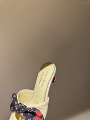 Okify Louis Vuitton Cherry Heel Raffia Sandals In Beige - 3