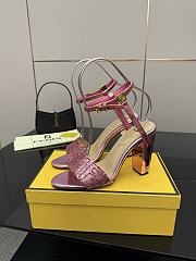 Okify Fendi Delfina Sequin High Heel Sandals In Pink 10cm - 4