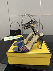 Okify Fendi Delfina Sequin High Heel Sandals In Rainbow 10cm - 5