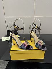 Okify Fendi Delfina Sequin High Heel Sandals In Rainbow 10cm - 3
