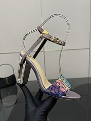 Okify Fendi Delfina Sequin High Heel Sandals In Rainbow 10cm - 1