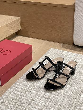 Okify Valentino Black High Heel Sandals 