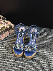Okify Dolce & Gabbana Blue Wedge Sandals  - 3