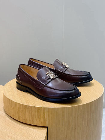 Okify Burberry Dark Brown Men Loafers 