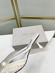 Okify Jimmy Choo White Pearl Heels 5cm  - 6