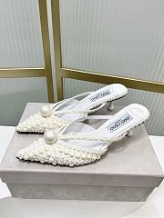 Okify Jimmy Choo White Pearl Heels 5cm  - 4