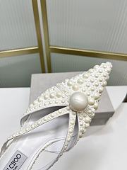 Okify Jimmy Choo White Pearl Heels 5cm  - 2