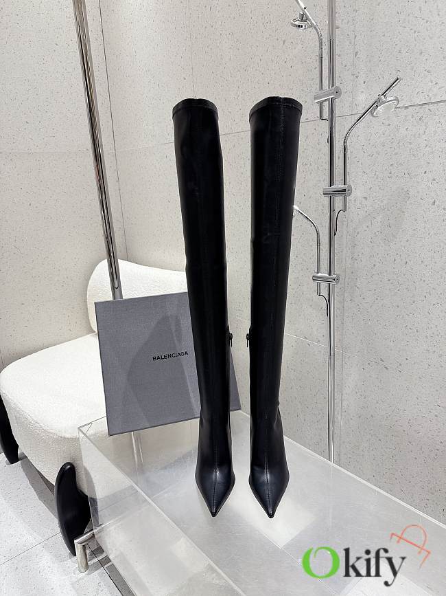 Okify Balenciaga Black High Boots 10.5cm  - 1