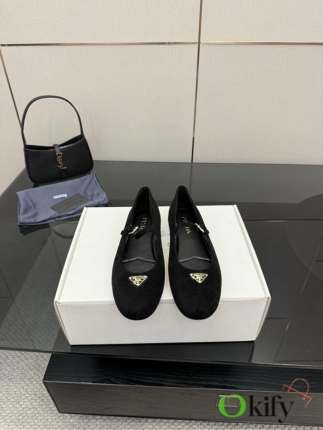 Okify Prada Black Ballet Shoes 24683 - 1