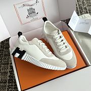 Okify Hermes Bouncing Sneakers In White With Black H  - 3