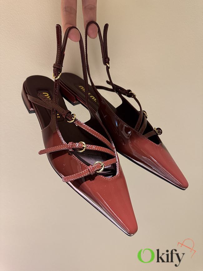 Okify MiuMiu Red Slingback 24685 - 1