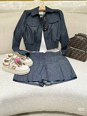 Okify Fendi Set Of Denim Jacket And Skirt 24699 - 2