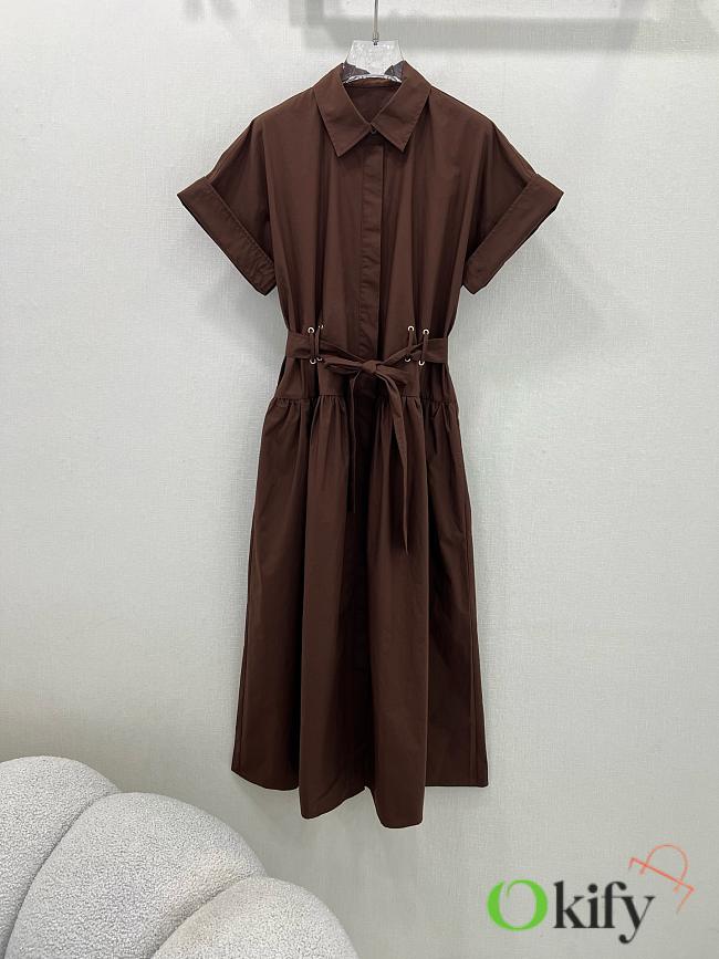 Okify Max Mara Brown Shirt Dress - 1