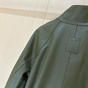 Okify Loewe Olive Green Leather Jacket - 2