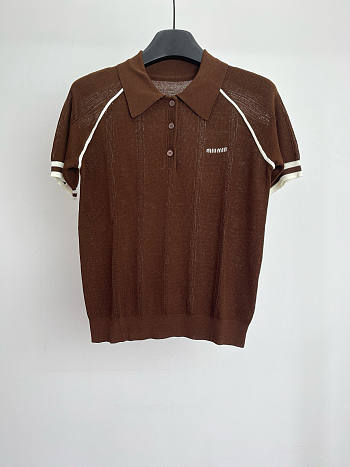 Okify MiuMiu Brown Polo Shirt 24704