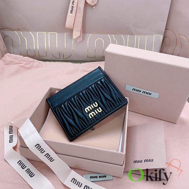 Okify MiuMiu Black Card Holder 8x10.5cm 24709 - 1