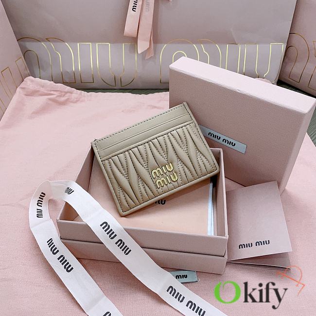 Okify MiuMiu Beige Card Holder 8x10.5cm 24710 - 1