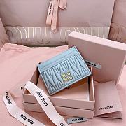 Okify MiuMiu Light Blue Card Holder 8x10.5cm 24712 - 1