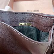 Okify MiuMiu Dark Brown Card Holder 8x10.5cm 24713 - 5