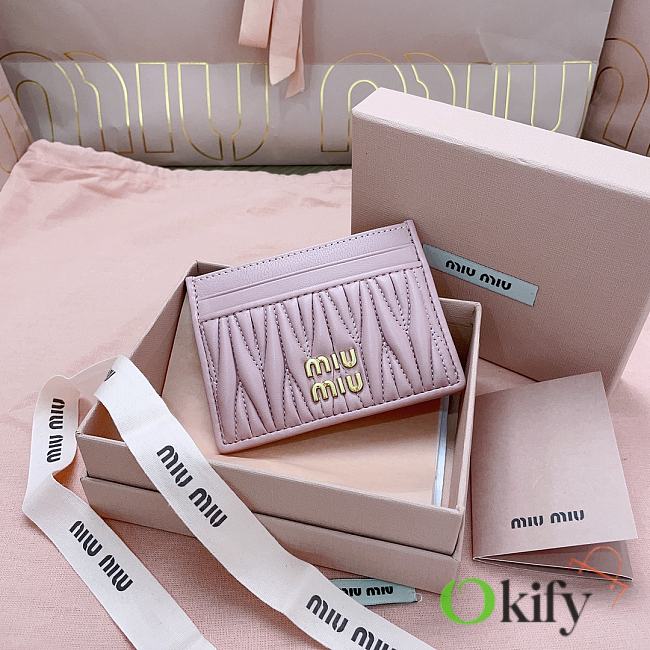 Okify MiuMiu Light Pink Card Holder 8x10.5cm 24714 - 1