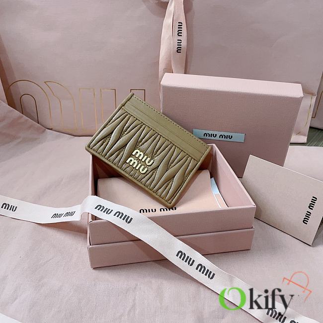 Okify MiuMiu Brown Card Holder 8x10.5cm 24715 - 1