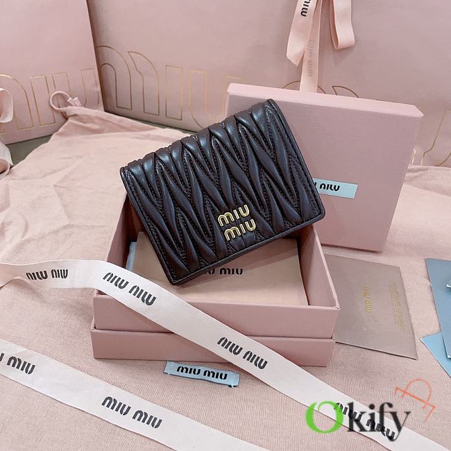 Okify MiuMiu Dark Brown Small Wallet 11.5x8cm - 1