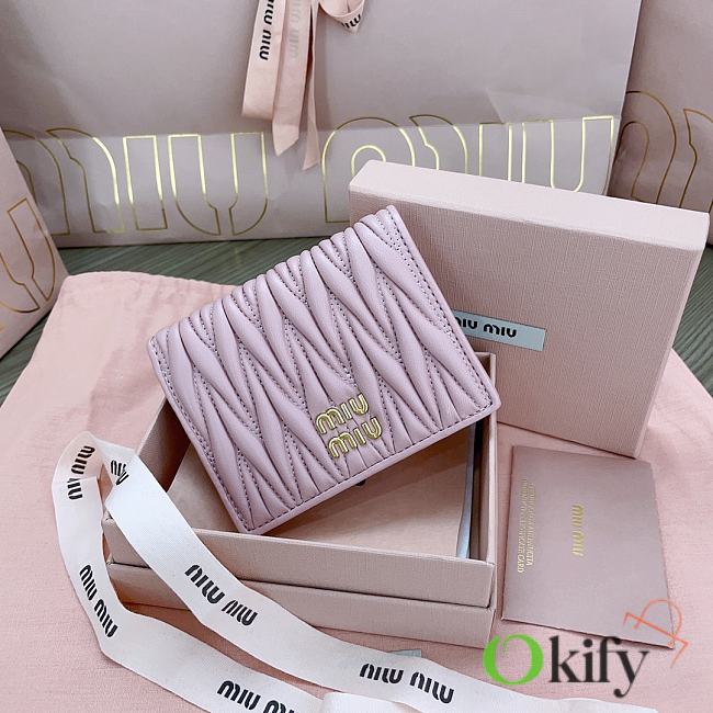 Okify MiuMiu Light Pink Small Wallet 11.5x8cm - 1
