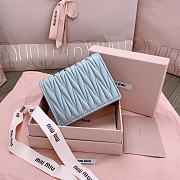 Okify MiuMiu Light Blue Small Wallet 11.5x8cm - 2