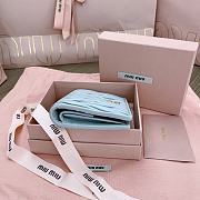 Okify MiuMiu Light Blue Small Wallet 11.5x8cm - 3