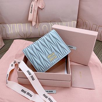 Okify MiuMiu Light Blue Small Wallet 11.5x8cm