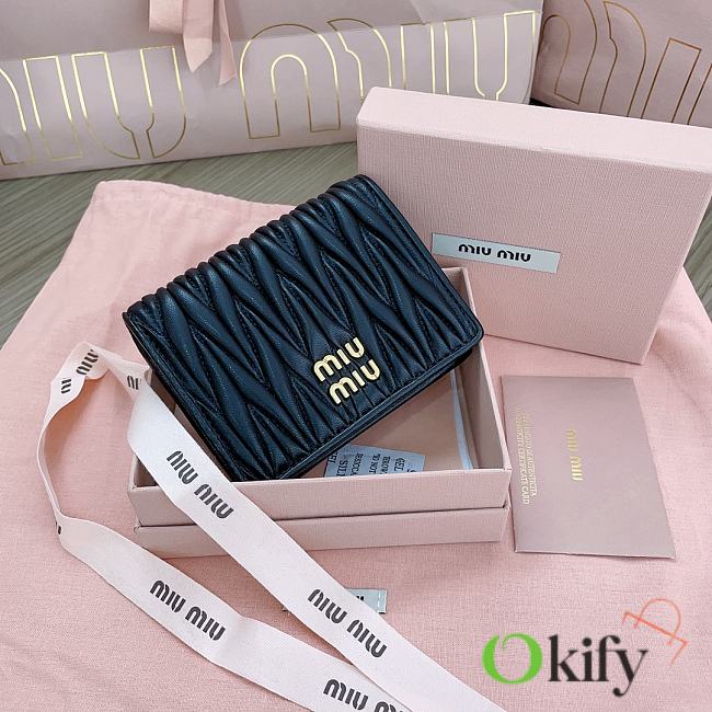 Okify MiuMiu Black Small Wallet 11.5x8cm - 1