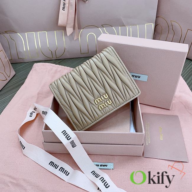Okify MiuMiu Beige Small Wallet 11.5x8cm - 1