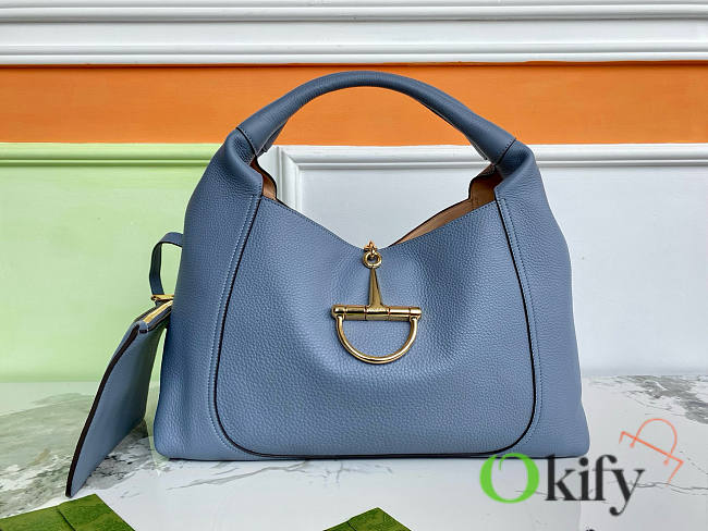 Okify Gucci Softbit Maxi Shoulder Bag In Blue 46x26x16cm - 1