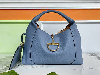 Okify Gucci Softbit Maxi Shoulder Bag In Blue 46x26x16cm