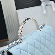 Okify CC 25S Coco Crush Handle Caviar Bag In Blue 23x13.5x7cm - 6