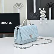 Okify CC 25S Coco Crush Handle Caviar Bag In Blue 23x13.5x7cm - 3