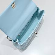 Okify CC 25S Coco Crush Handle Caviar Bag In Blue 23x13.5x7cm - 2