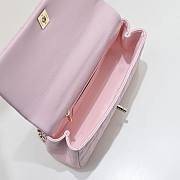 Okify CC 25S Coco Crush Handle Caviar Bag In Pink 23x13.5x7cm - 5
